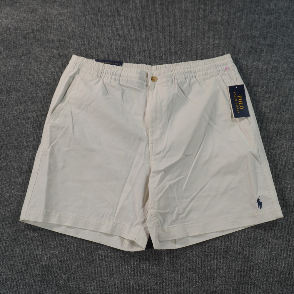Polo Ralph Lauren Prepster Shorts Mens XL White Elastic Waist Chino Pony Logo